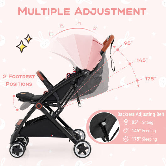 Versatile Travel Stroller with Safety Harness  Smooth Suspension & Large Storage