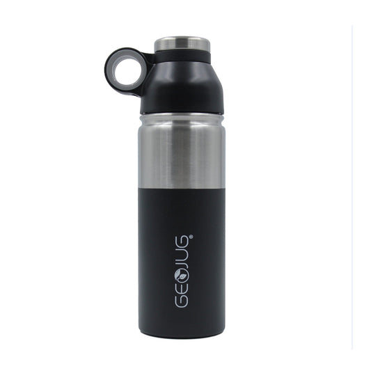 Brentwood GeoJug 24oz Stainless Steel Vacuum Insulated Water Bottle, Black W2B