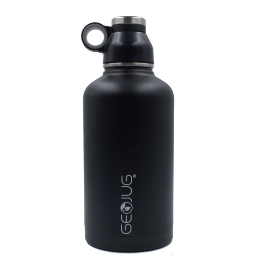 Brentwood GeoJug 64oz Stainless Steel Vacuum Insulated Water Bottle, Black W2B