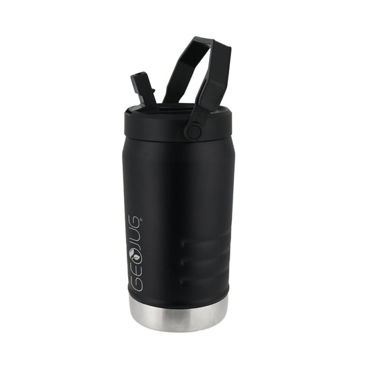 Brentwood GeoJug 40 Ounce Stainless Steel Insulated Water Bottle in Black with Sports Lid W2B