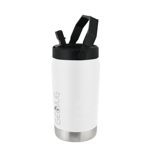 Brentwood GeoJug 40 Ounce Stainless Steel Insulated Water Bottle in Cream with Sports Lid W2B