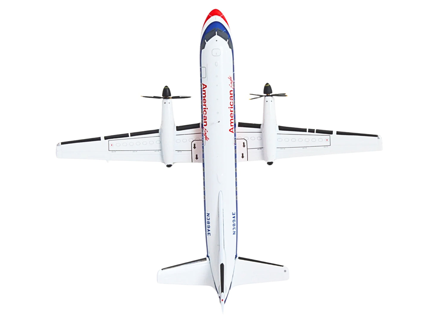 Saab 340B Commercial Aircraft "American Eagle" (N389AE) White with Red and Blue Stripes "Gemini 200" Series 1/200 Diecast Model Airplane by GeminiJets