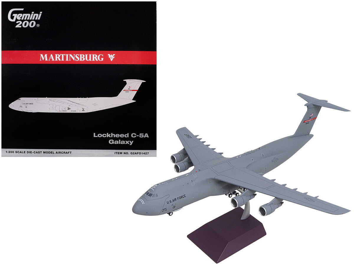 Lockheed C-5A Galaxy Transport Aircraft "68-0222 Martinsburg West Virginia Air National Guard" United States Air Force "Gemini 200" Series 1/200 Diecast Model by GeminiJets-4