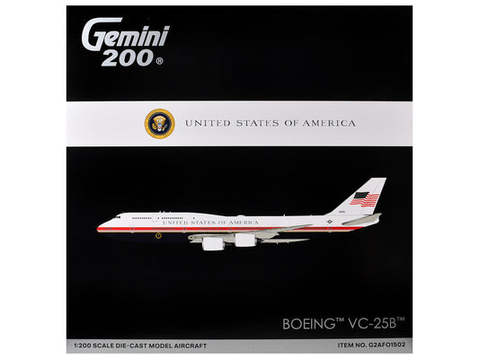 Boeing VC25B Transport Aircraft "Air Force One" (31000) United States Air Force "Gemini 200" Series 1/200 Diecast Model by GeminiJets GeminiJets