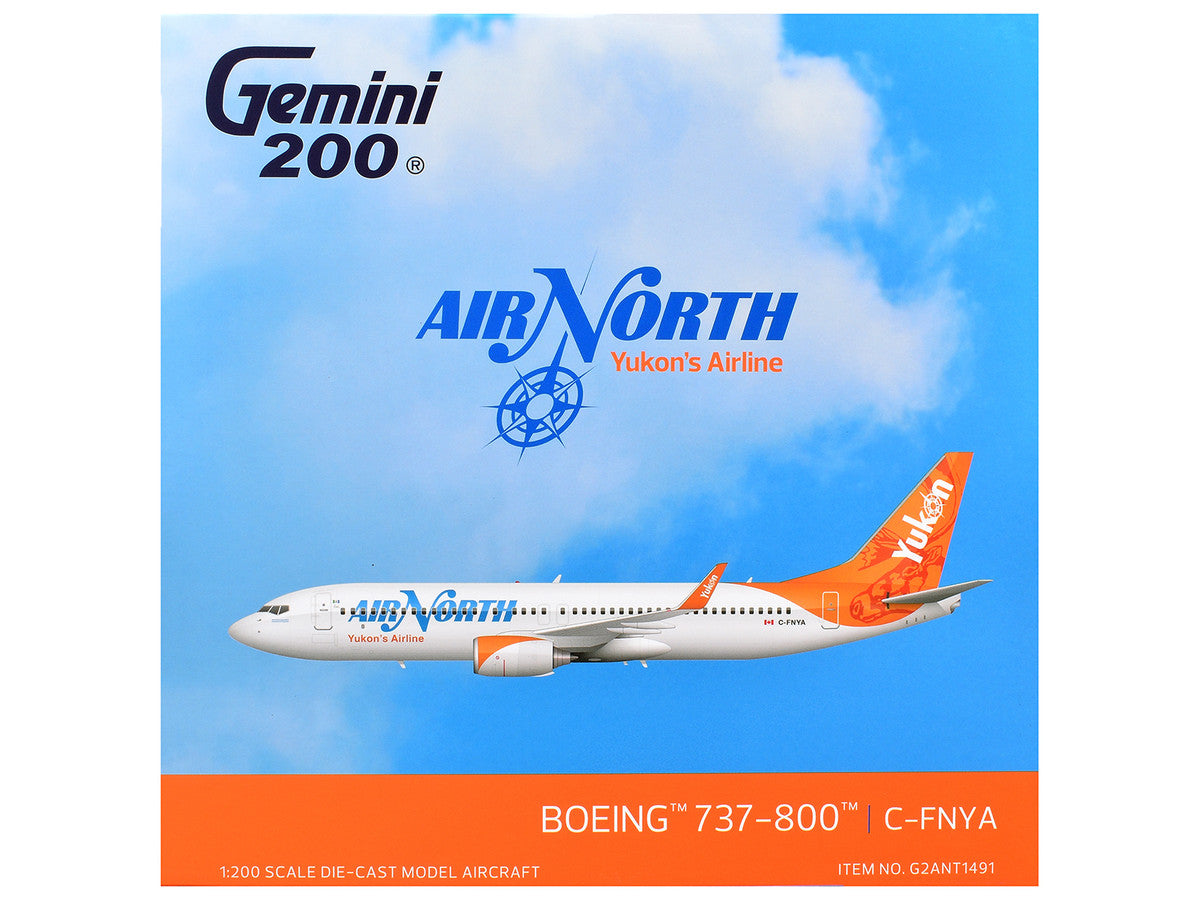 Boeing 737-800 Commercial Aircraft "Air North" (C-FNYA) White with Orange Tail "Gemini 200" 1/200 Diecast Model by GeminiJets GeminiJets