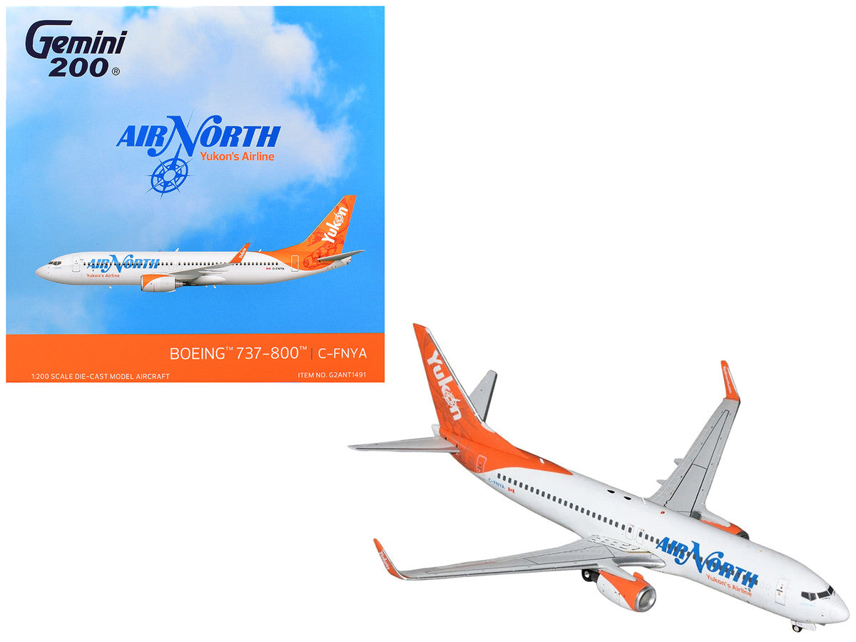 Boeing 737-800 Commercial Aircraft "Air North" (C-FNYA) White with Orange Tail "Gemini 200" 1/200 Diecast Model by GeminiJets GeminiJets