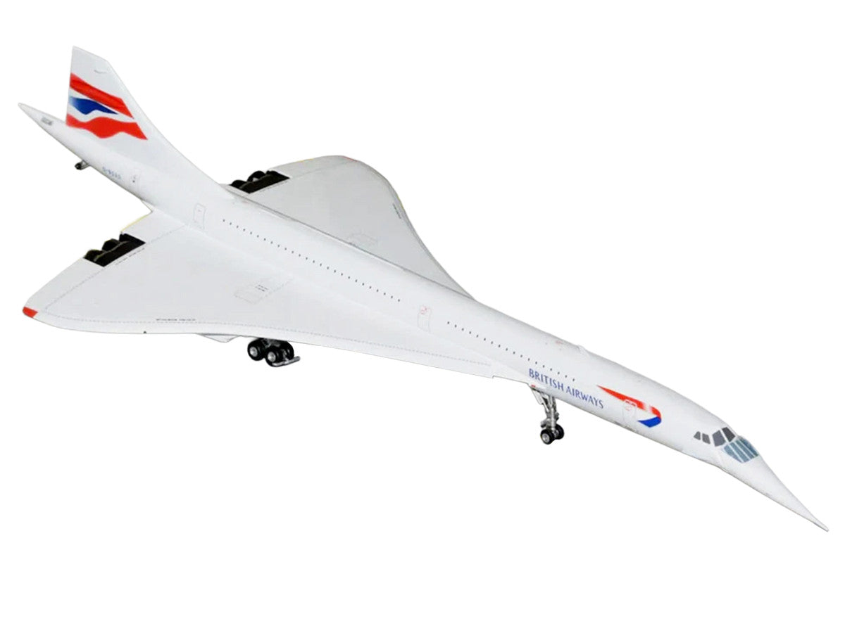 BAe/Aerospatiale Concorde Commercial Aircraft "British Airways" (G-BOAD) White with Tail Stripes "Gemini 200" Series 1/200 Diecast Model by GeminiJets-1