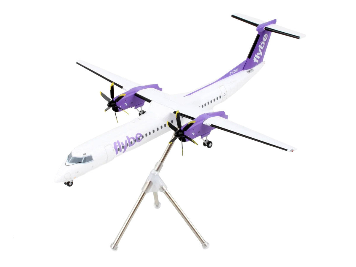 Bombardier Q400 Commercial Aircraft "Flybe" (G-ECOE) White with Purple Tail "Gemini 200" Series 1/200 Diecast Model Airplane by GeminiJets-1