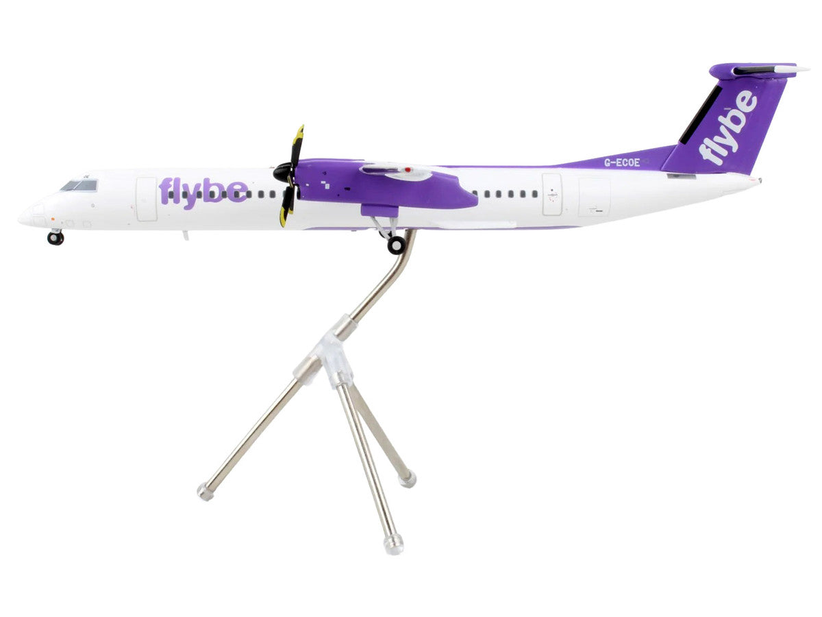 Bombardier Q400 Commercial Aircraft "Flybe" (G-ECOE) White with Purple Tail "Gemini 200" Series 1/200 Diecast Model Airplane by GeminiJets-2