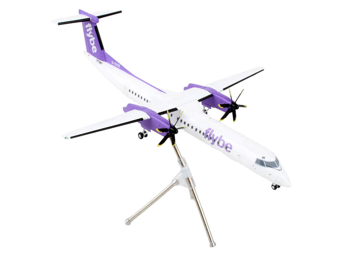 Bombardier Q400 Commercial Aircraft "Flybe" (G-ECOE) White with Purple Tail "Gemini 200" Series 1/200 Diecast Model Airplane by GeminiJets-3
