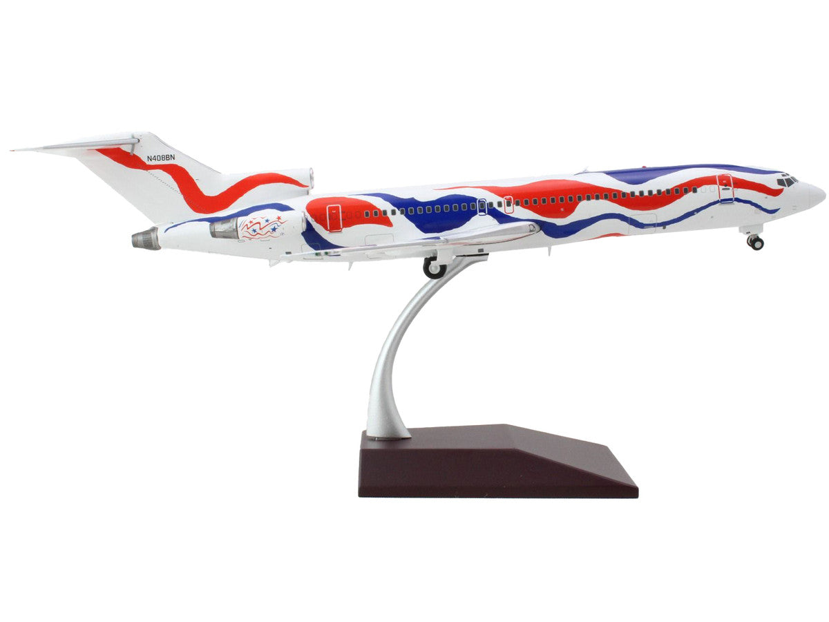 Boeing 727-200 Commercial Aircraft "Braniff International Airways - Calder Bicentennial Livery" White with Red and Blue Stripes "Gemini 200" Series 1/200 Diecast Model Airplane by GeminiJets GeminiJets
