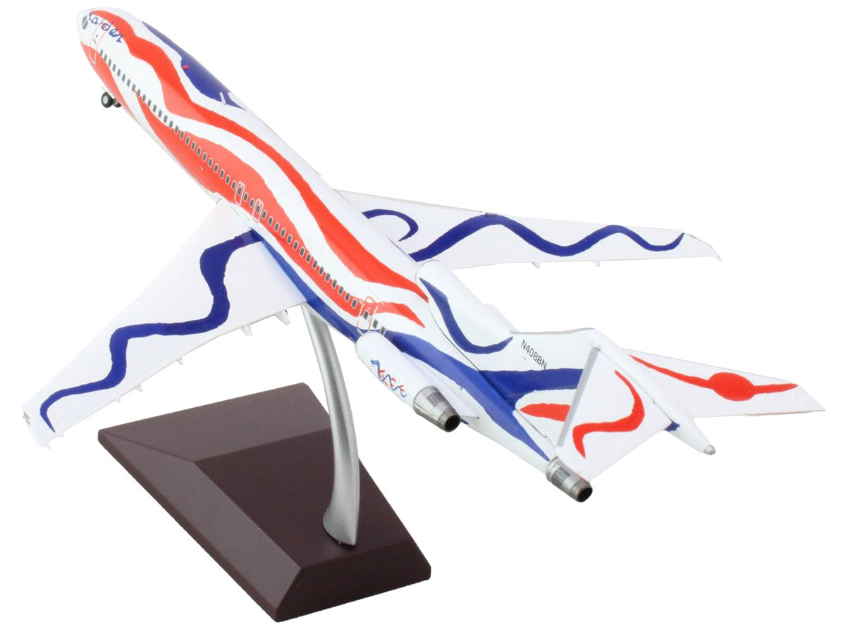 Boeing 727-200 Commercial Aircraft "Braniff International Airways - Calder Bicentennial Livery" White with Red and Blue Stripes "Gemini 200" Series 1/200 Diecast Model Airplane by GeminiJets GeminiJets