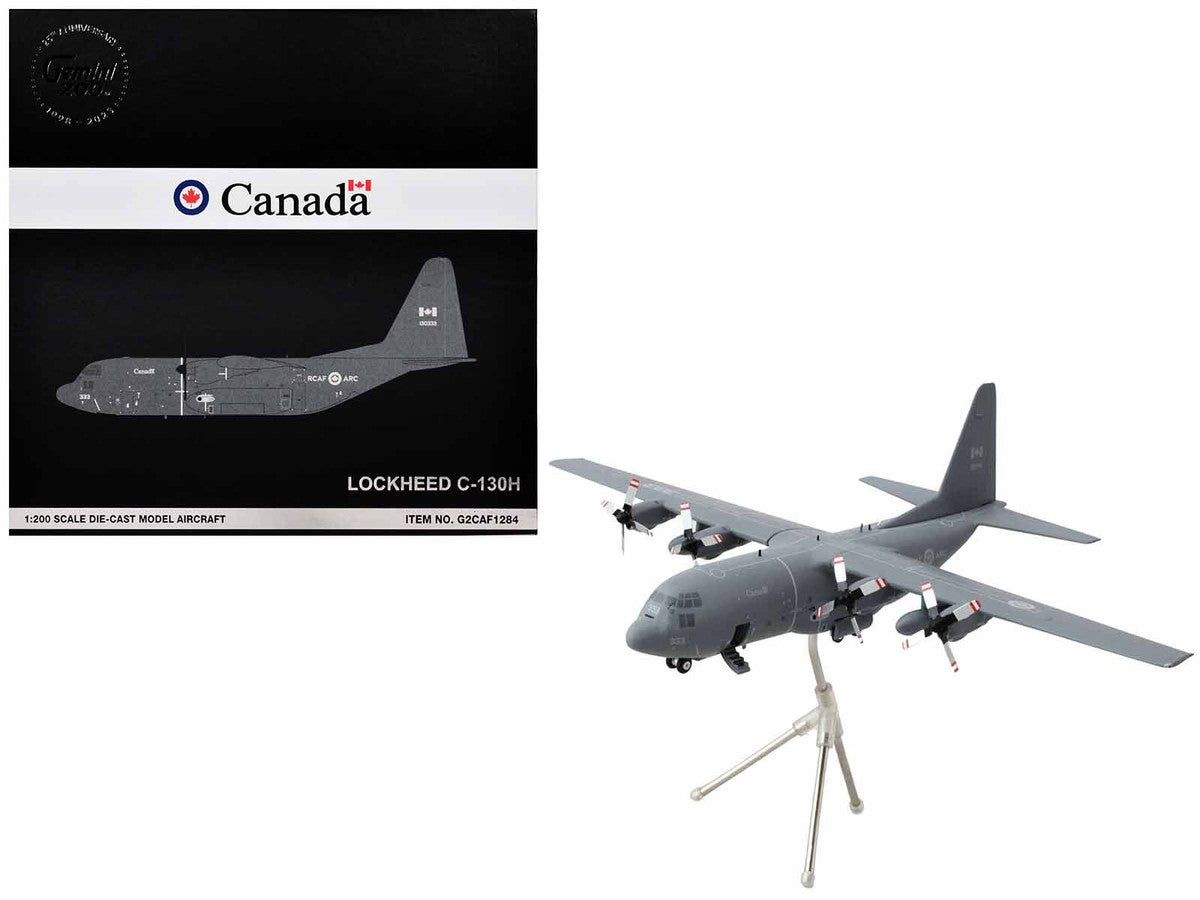 Lockheed C-130H Hercules Transport Aircraft "Royal Canadian Air Force" (130333) Gray "Gemini 200" Series 1/200 Diecast Model Airplane by GeminiJets-2