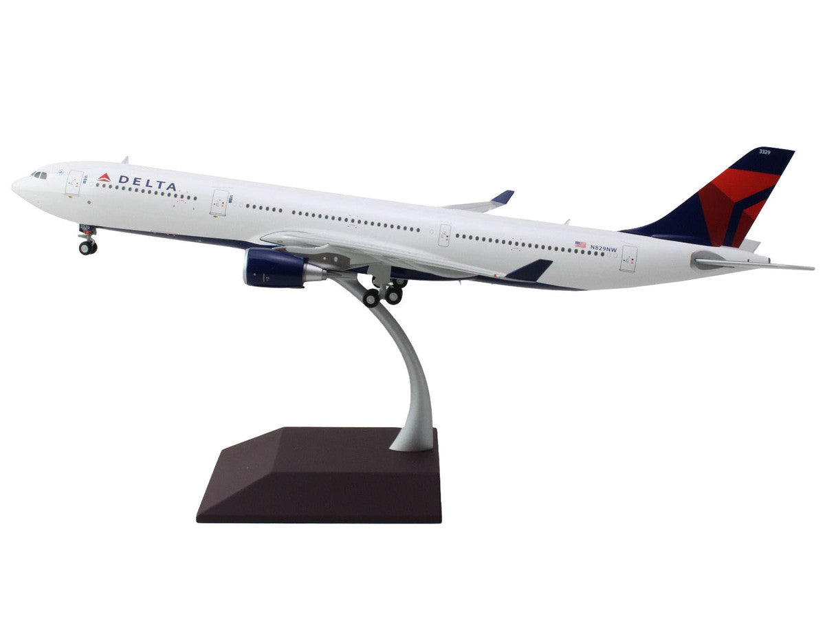 Airbus A330-300 Commercial Aircraft "Delta Air Lines" (N829NW) White with Blue and Red Tail "Gemini 200" Series 1/200 Diecast Model Airplane by GeminiJets-2