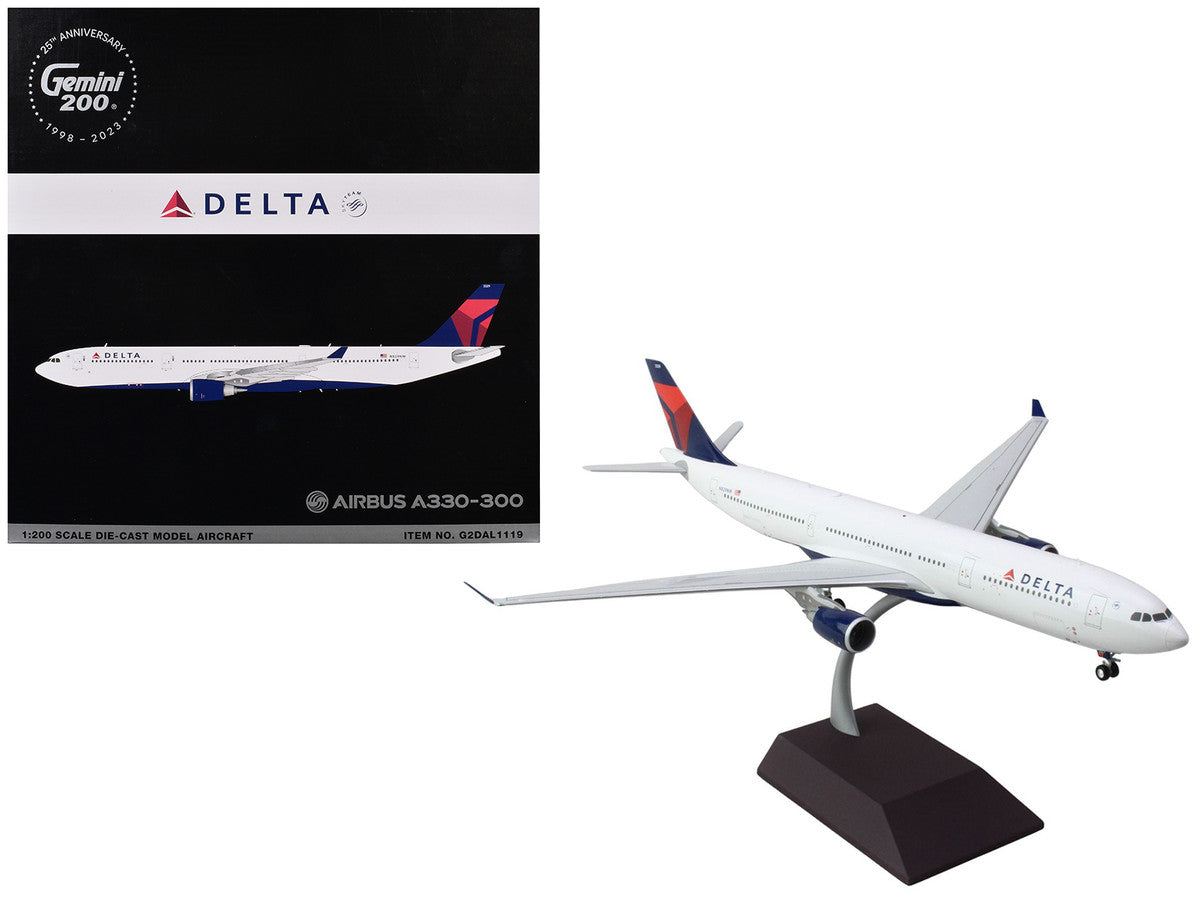 Airbus A330-300 Commercial Aircraft "Delta Air Lines" (N829NW) White with Blue and Red Tail "Gemini 200" Series 1/200 Diecast Model Airplane by GeminiJets-0