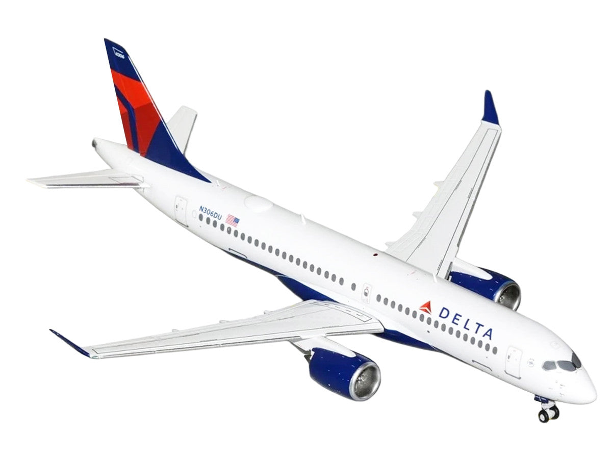 Airbus A220-300 Commercial Aircraft "Delta Air Lines" (N306DU) White with Red and Blue Tail "Gemini 200" Series 1/200 Diecast Model Airplane by GeminiJets GeminiJets