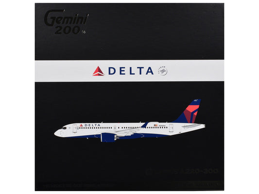 Airbus A220-300 Commercial Aircraft "Delta Air Lines" (N306DU) White with Red and Blue Tail "Gemini 200" Series 1/200 Diecast Model Airplane by GeminiJets GeminiJets