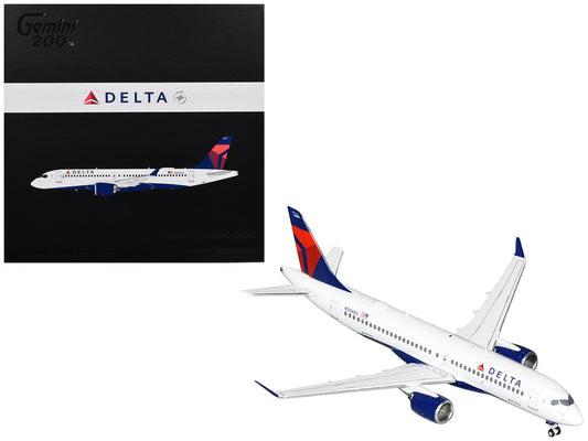 Airbus A220-300 Commercial Aircraft "Delta Air Lines" (N306DU) White with Red and Blue Tail "Gemini 200" Series 1/200 Diecast Model Airplane by GeminiJets GeminiJets