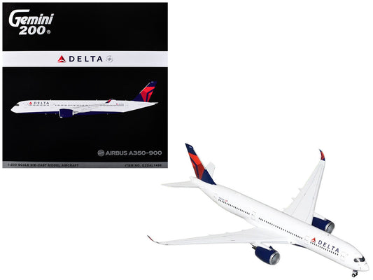 Airbus A350-900 Commercial Aircraft "Delta Air Lines" (N504DN) White with Red and Blue Tail "Gemini 200" Series 1/200 Diecast Model Airplane by GeminiJets GeminiJets