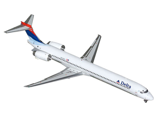 McDonnell Douglas MD-90 Commercial Aircraft "Delta Air Lines" (N910DN) White with Blue and Red Tail "Gemini 200" Series 1/200 Diecast Model Airplane by GeminiJets GeminiJets