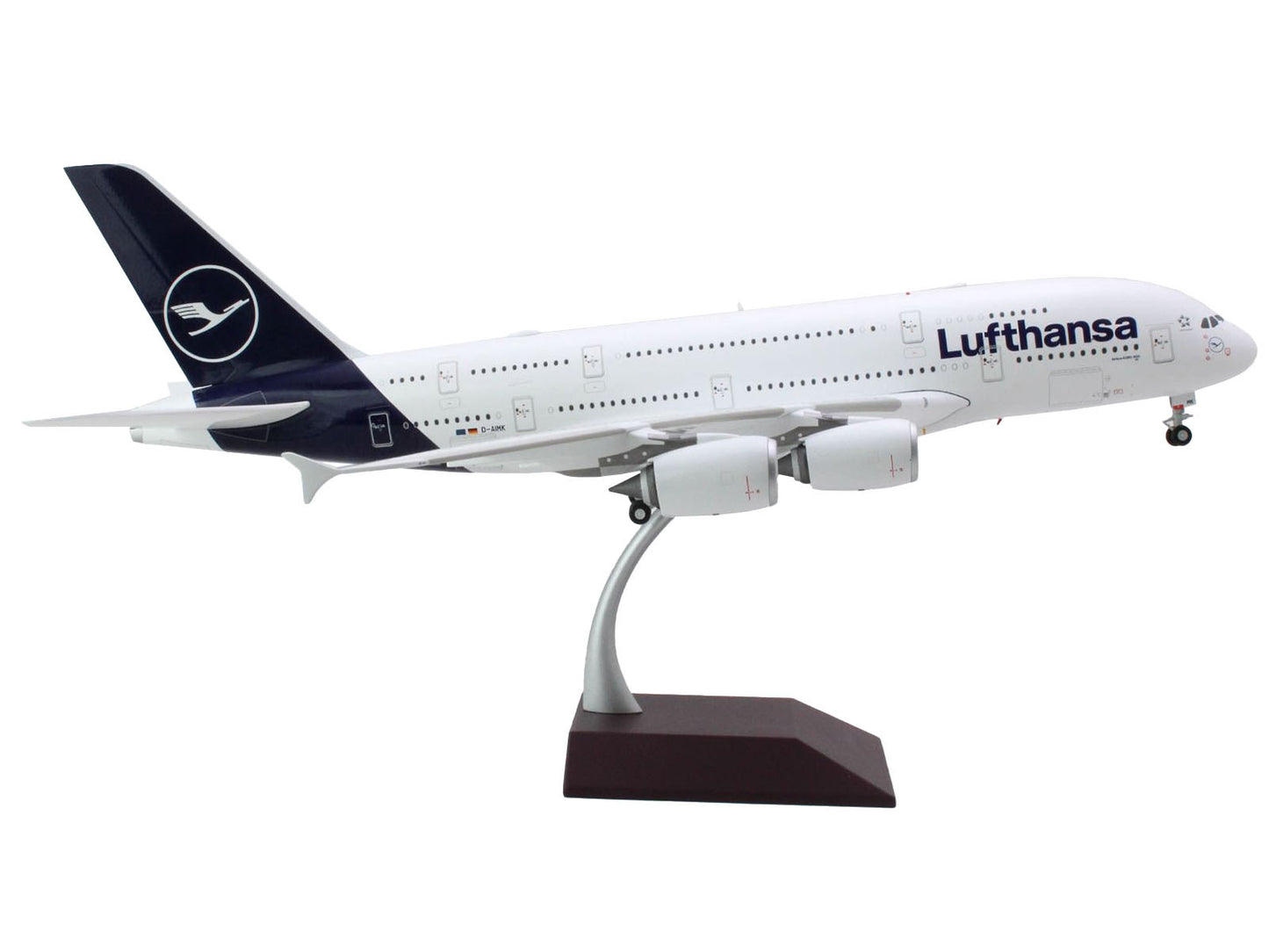 Airbus A380 Commercial Aircraft "Lufthansa" (D-AIMK) White with Dark Blue Tail "Gemini 200" Series 1/200 Diecast Model Airplane by GeminiJets