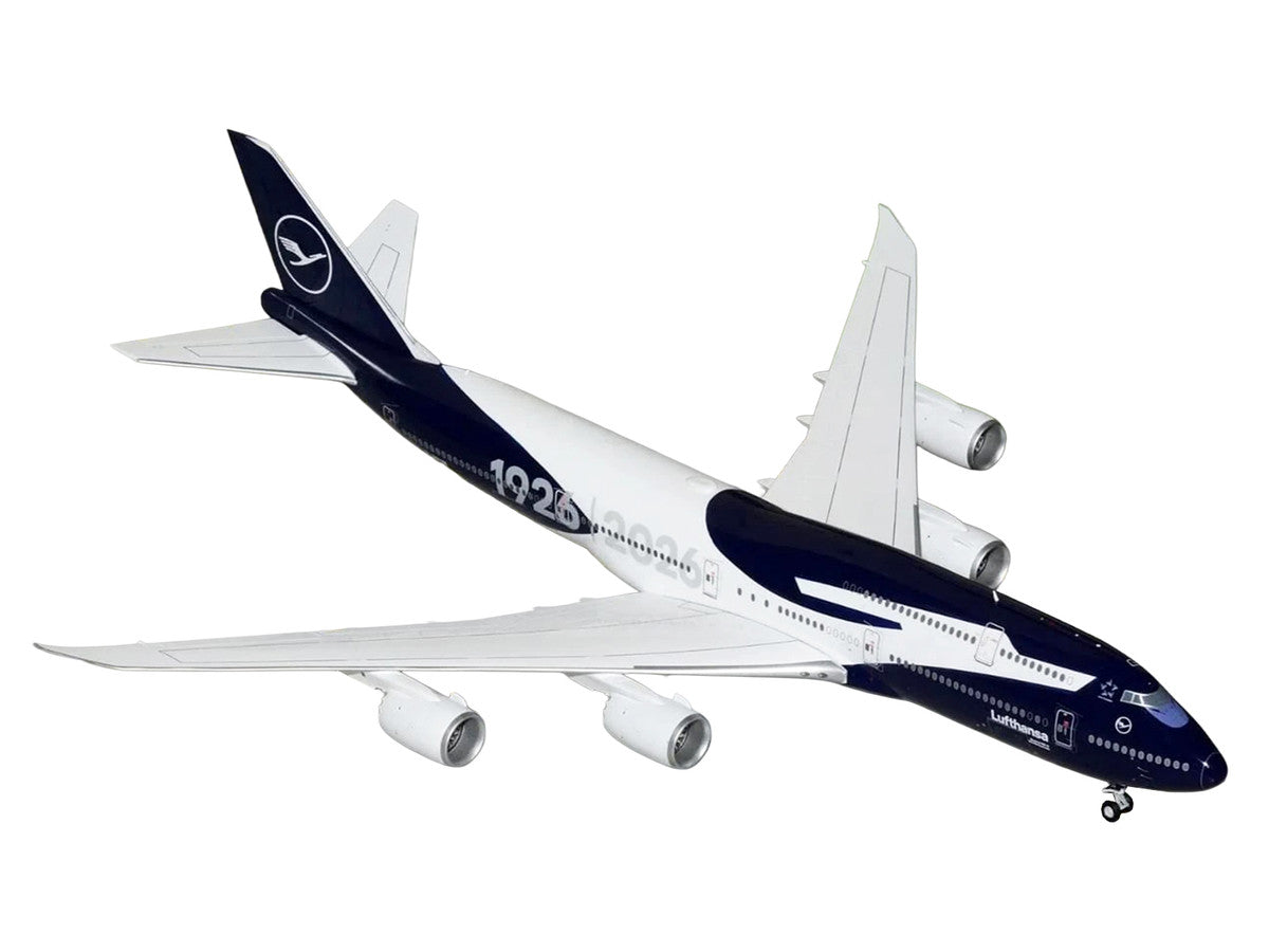 Boeing 747-8I Commercial Aircraft "Lufthansa 100 Years" (D-ABYN) Dark Blue and White "Gemini 200" Series 1/200 Diecast Model Airplane by GeminiJets GeminiJets