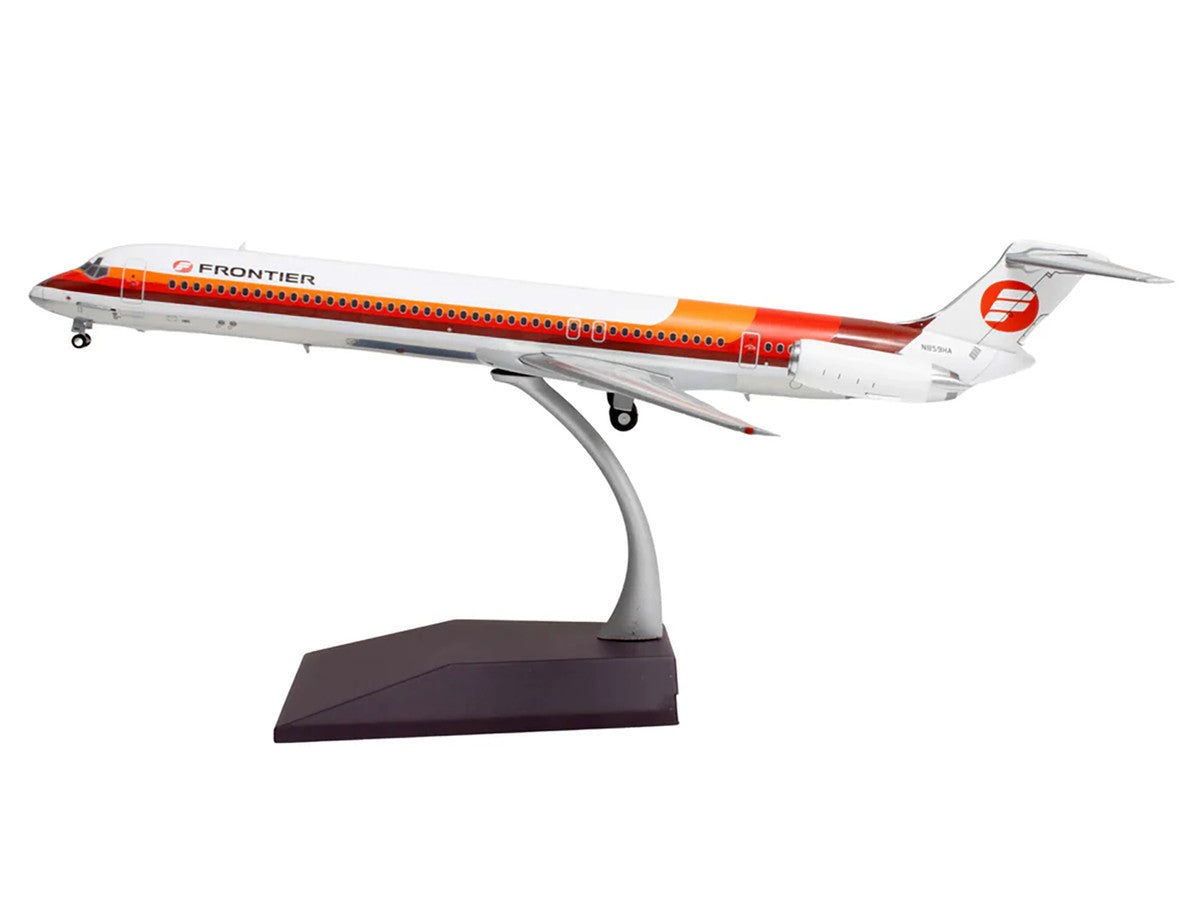 McDonnell Douglas MD-81 Commercial Aircraft "Frontier Airlines" (N859HA) White with Red and Orange Stripes "Gemini 200" Series 1/200 Diecast Model Airplane by GeminiJets-0