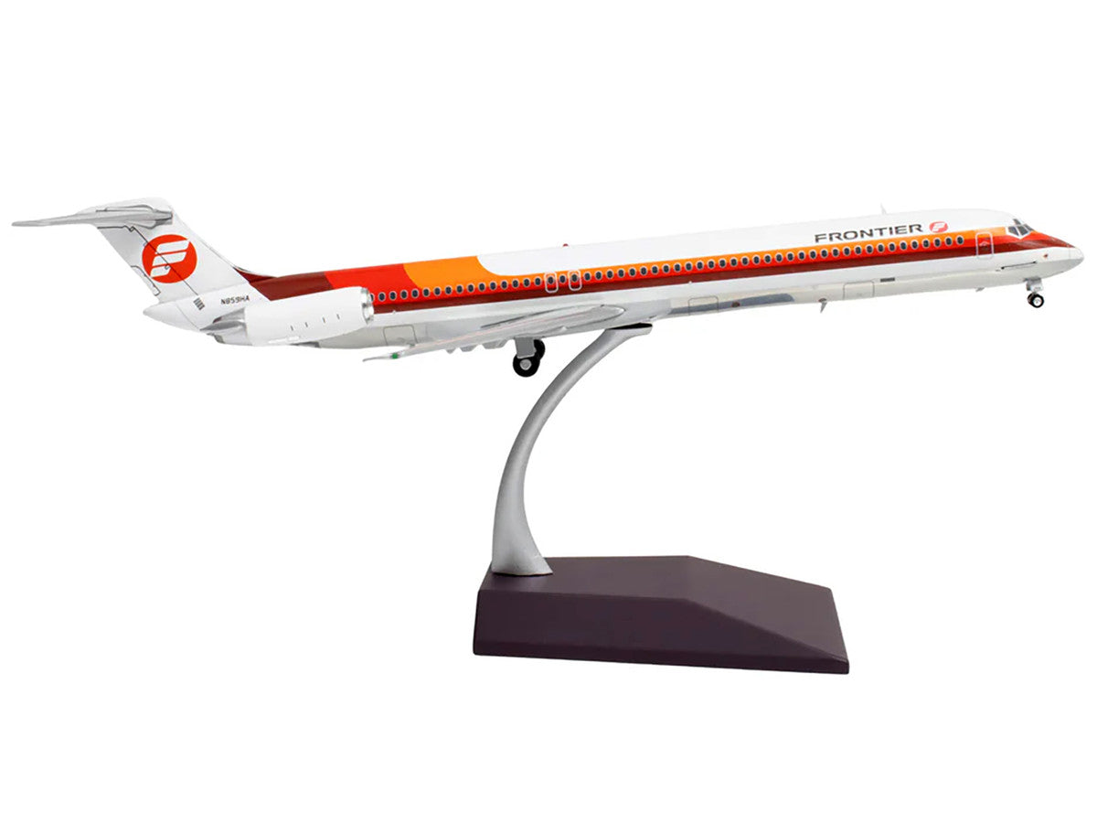 McDonnell Douglas MD-81 Commercial Aircraft "Frontier Airlines" (N859HA) White with Red and Orange Stripes "Gemini 200" Series 1/200 Diecast Model Airplane by GeminiJets-2