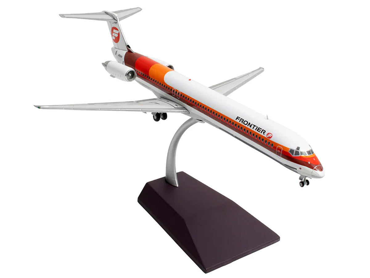 McDonnell Douglas MD-81 Commercial Aircraft "Frontier Airlines" (N859HA) White with Red and Orange Stripes "Gemini 200" Series 1/200 Diecast Model Airplane by GeminiJets-1