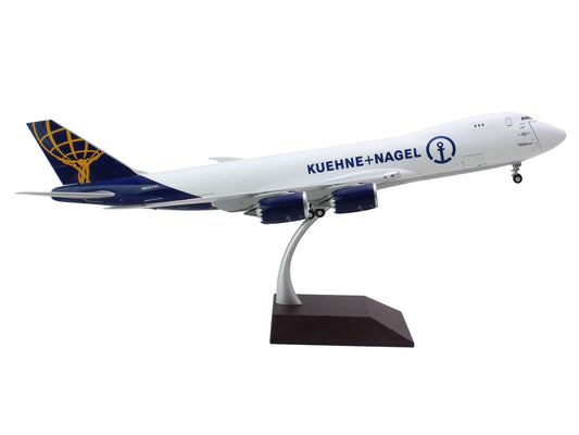 Boeing 747-8F Commercial Aircraft "Atlas Air - Kuene+Nagel" (N862GT) White with Blue Tail "Gemini 200 - Interactive" Series 1/200 Diecast Model Airplane by GeminiJets