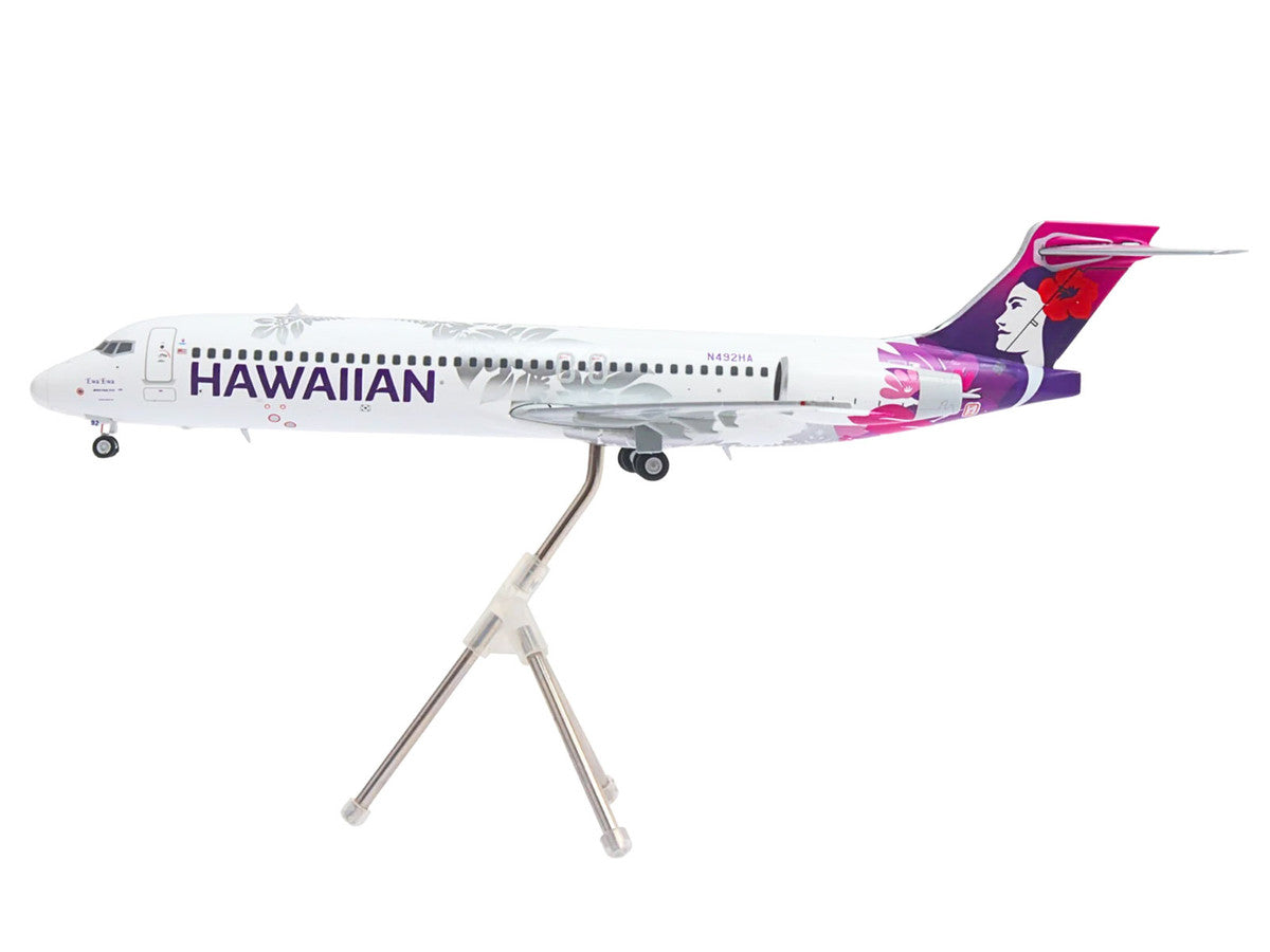 Boeing 717-200 Commercial Aircraft "Hawaiian Airlines" (N492HA) White with Purple Tail Graphics "Gemini 200" Series 1/200 Diecast Model Airplane by GeminiJets-2