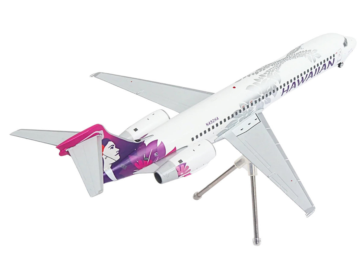 Boeing 717-200 Commercial Aircraft "Hawaiian Airlines" (N492HA) White with Purple Tail Graphics "Gemini 200" Series 1/200 Diecast Model Airplane by GeminiJets-1