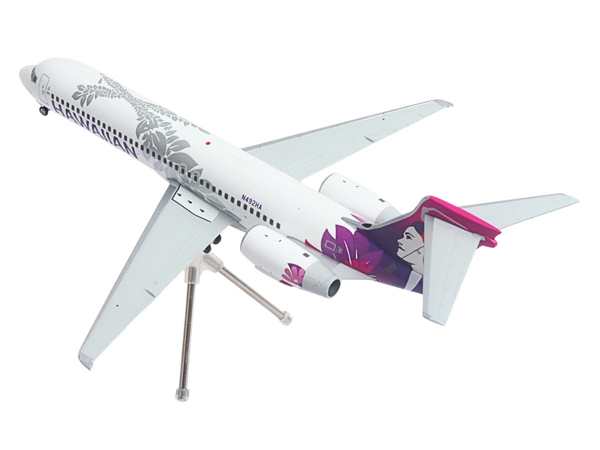 Boeing 717-200 Commercial Aircraft "Hawaiian Airlines" (N492HA) White with Purple Tail Graphics "Gemini 200" Series 1/200 Diecast Model Airplane by GeminiJets-0