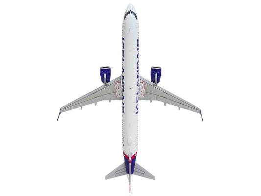 Airbus A321neo Commercial Aircraft "Icelandair" (TF-IAA) White with Blue and Pink Tail "Gemini 200" Series 1/200 Diecast Model by GeminiJets-0