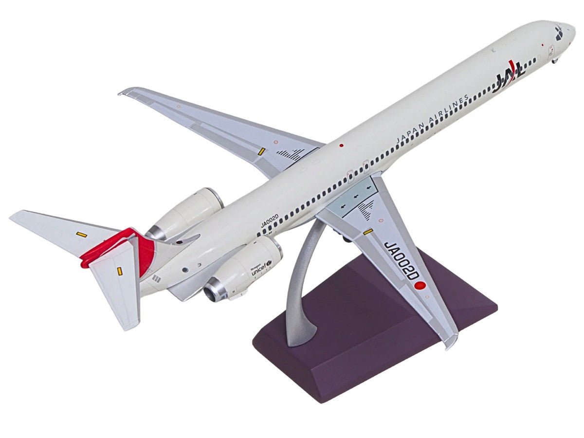 McDonnell Douglas MD-90 Commercial Aircraft "Japan Airlines" (JA002D) White with Red Tail "Gemini 200" Series 1/200 Diecast Model by GeminiJets GeminiJets