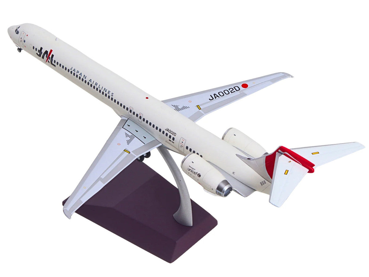 McDonnell Douglas MD-90 Commercial Aircraft "Japan Airlines" (JA002D) White with Red Tail "Gemini 200" Series 1/200 Diecast Model by GeminiJets GeminiJets