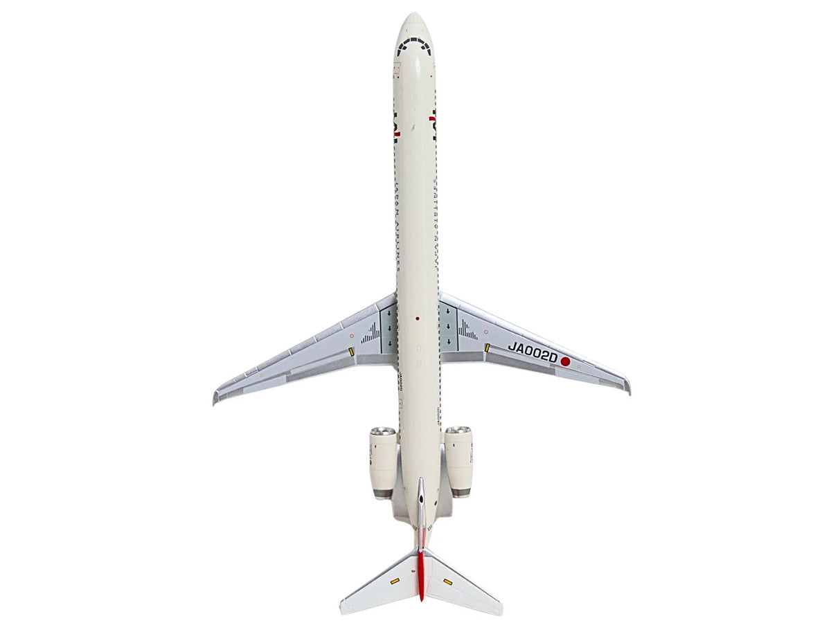 McDonnell Douglas MD-90 Commercial Aircraft "Japan Airlines" (JA002D) White with Red Tail "Gemini 200" Series 1/200 Diecast Model by GeminiJets GeminiJets