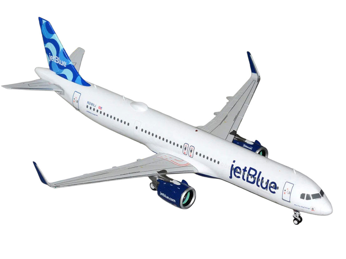 Airbus A321neo Commercial Aircraft "JetBlue Airways" (N2180J) White with Blue Tail "Gemini 200" Series 1/200 Diecast Model by GeminiJets GeminiJets