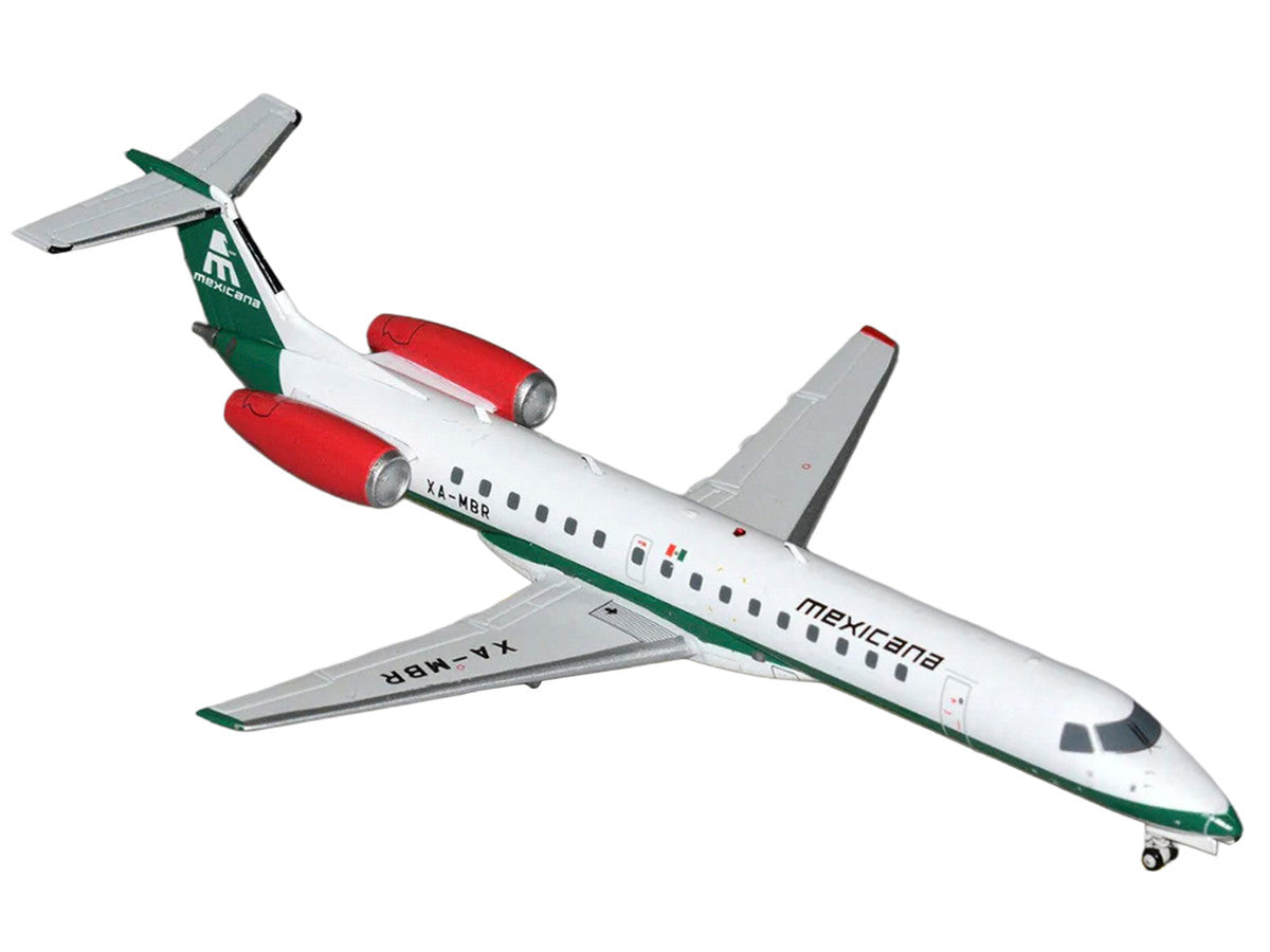 Embraer ERJ-145 Commercial Aircraft "Mexicana de Aviacion" (XA-MBR) White with Green Stripes and Tail "Gemini 200" Series 1/200 Diecast Model by GeminiJets GeminiJets