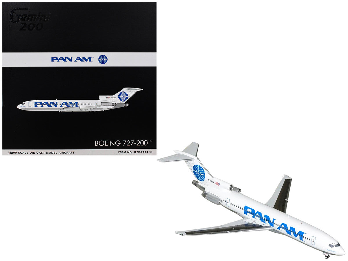 Boeing 727-200 Commercial Aircraft "Pan American World Airways - Clipper Goodwill" (N368PA) White with Blue Tail Graphics "Gemini 200" Series 1/200 Diecast Model Airplane by GeminiJets GeminiJets