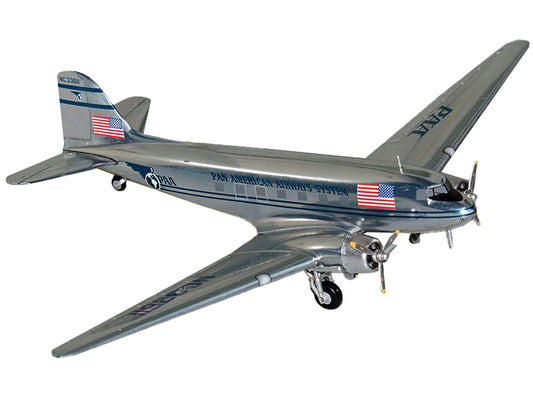 Douglas DC-3 Commercial Aircraft "Pan American Airways" (NC33611) Polished Metal Finish "Gemini 200" Series 1/200 Diecast Model Airplane by GeminiJets