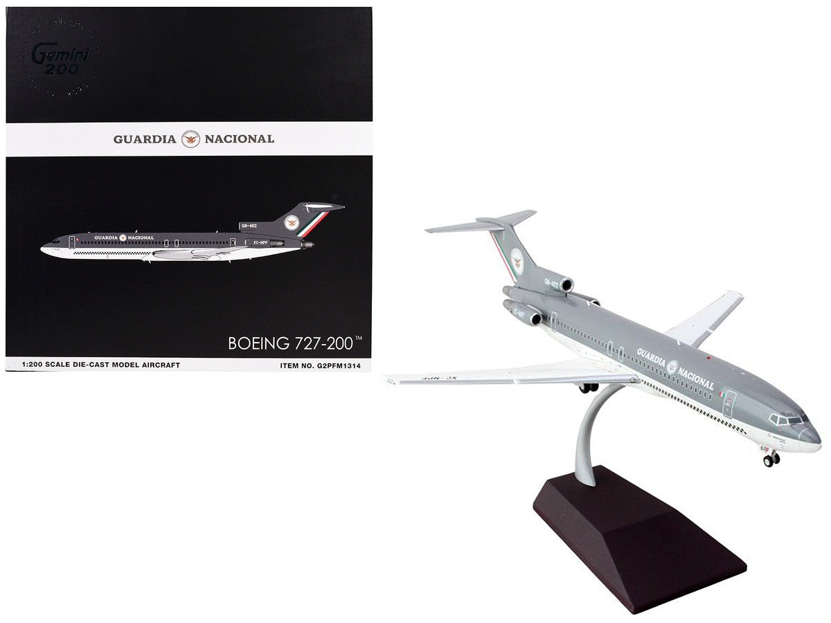 Boeing 727-200 Commercial Aircraft "Guardia Nacional (Mexican National Guard)" (XC-NPF) Gray and White "Gemini 200" Series 1/200 Diecast Model Airplane by GeminiJets GeminiJets