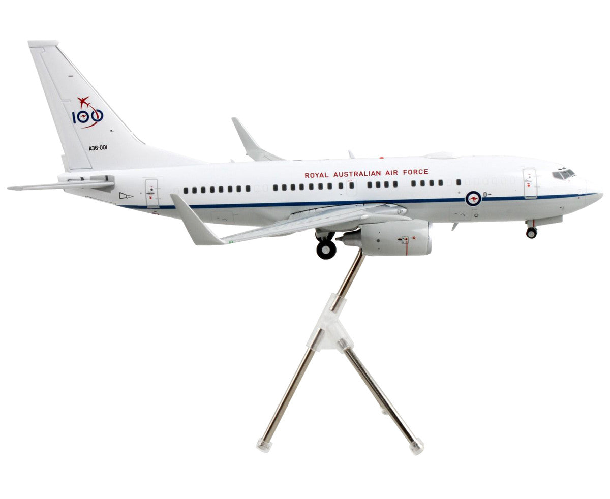Boeing 737-700 Transport Aircraft "Royal Australian Air Force 100th Anniversary - A36-001" White and Gray "Gemini 200" Series 1/200 Diecast Model Airplane by GeminiJets GeminiJets