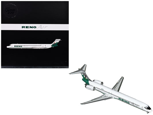 McDonnell Douglas MD-90 Commercial Aircraft "Reno Air" (N905RA) White with Green Tail "Gemini 200" Series 1/200 Diecast Model Airplane by GeminiJets