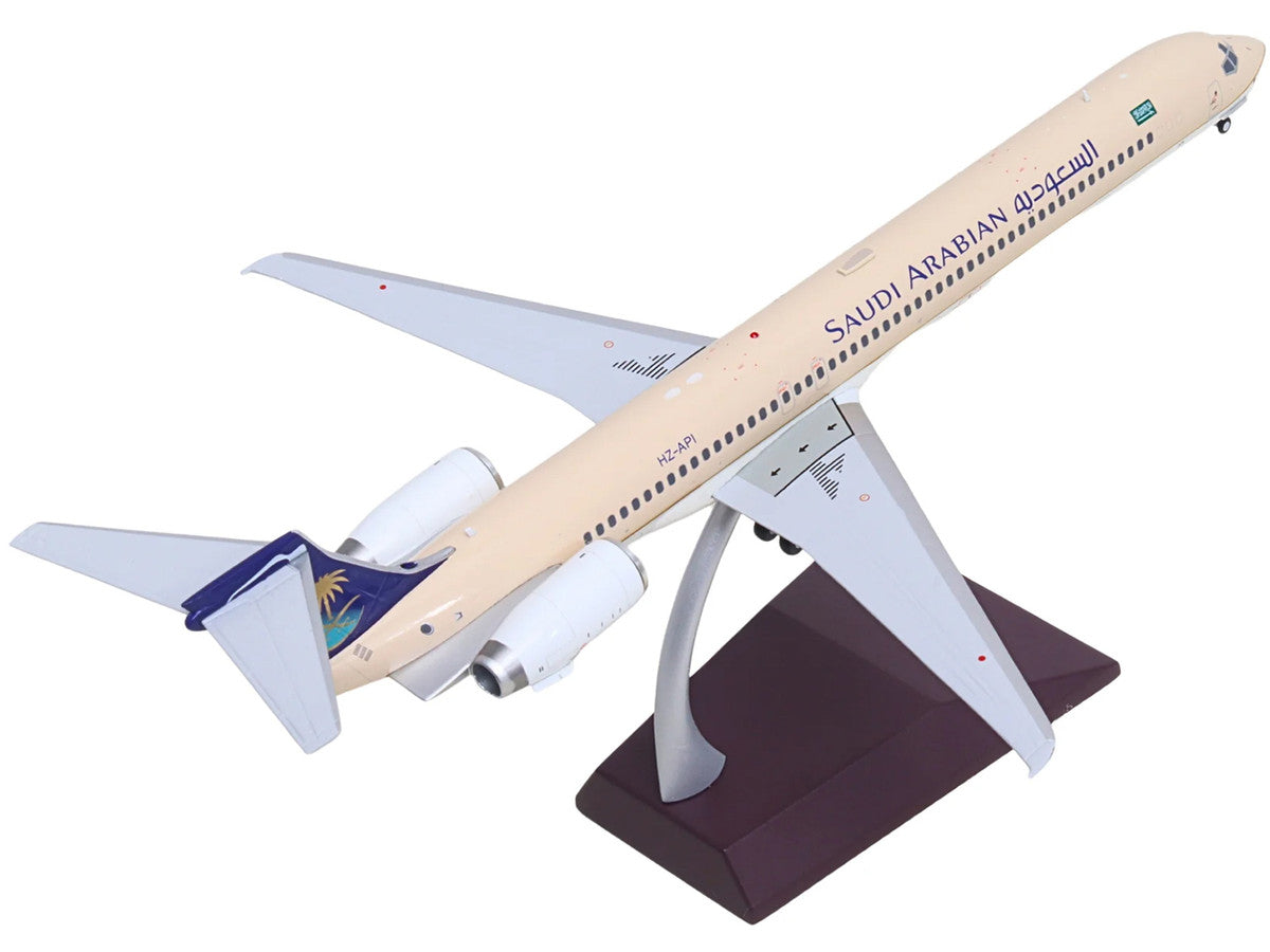 McDonnell Douglas MD-90 Commercial Aircraft "Saudia Airlines" (HZ-API) Beige with Blue Tail "Gemini 200" Series 1/200 Diecast Model by GeminiJets GeminiJets