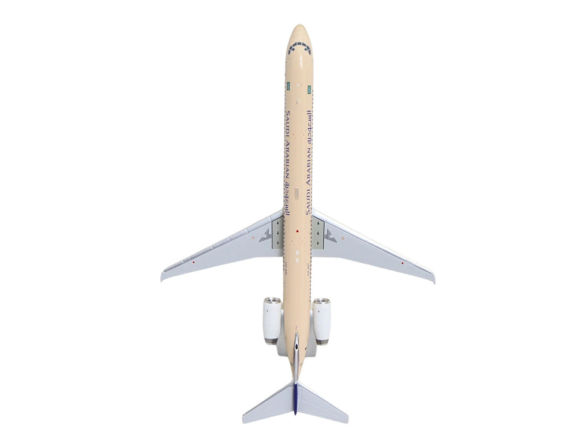 McDonnell Douglas MD-90 Commercial Aircraft "Saudia Airlines" (HZ-API) Beige with Blue Tail "Gemini 200" Series 1/200 Diecast Model by GeminiJets GeminiJets
