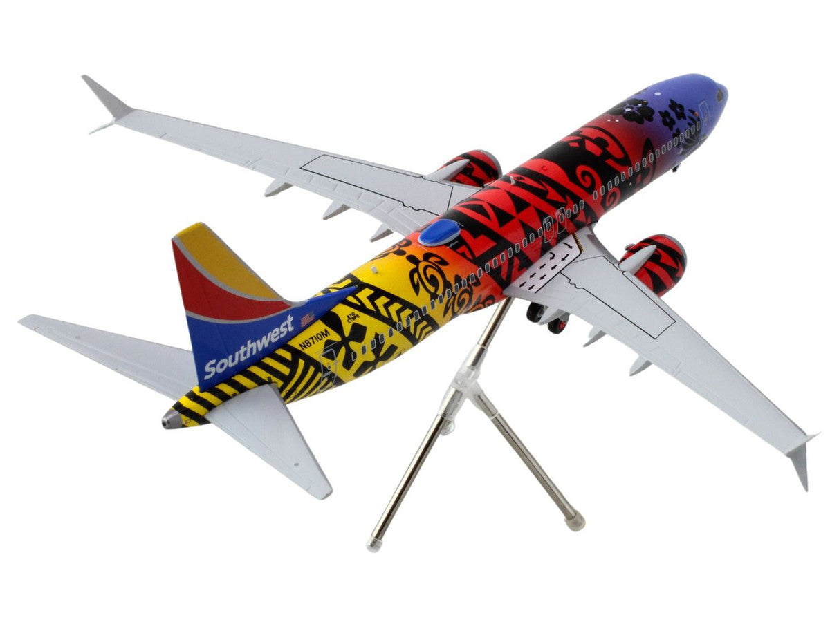 Boeing 737 MAX 8 Commercial Aircraft "Southwest Airlines - Imua One" (N8710M) Hawaiian Graphics "Gemini 200" Series 1/200 Diecast Model Airplane by GeminiJets-2
