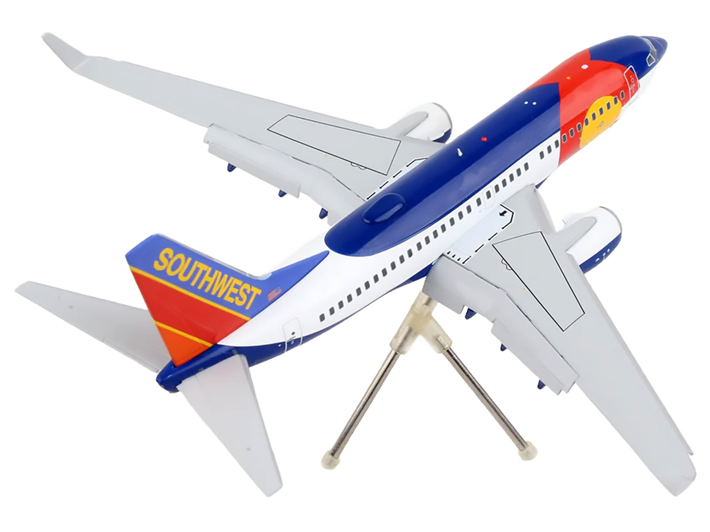 Boeing 737-700 Commercial Aircraft with Flaps Down Configuration "Southwest Airlines - Colorado One" (N230WN) White and Blue "Gemini 200" Series 1/200 Diecast Model Airplane by GeminiJets