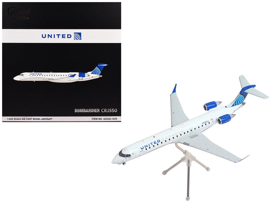 Bombardier CRJ550 Commercial Aircraft "United Express" (N506GJ) White with Blue Tail "Gemini 200" Series 1/200 Diecast Model Airplane by GeminiJets