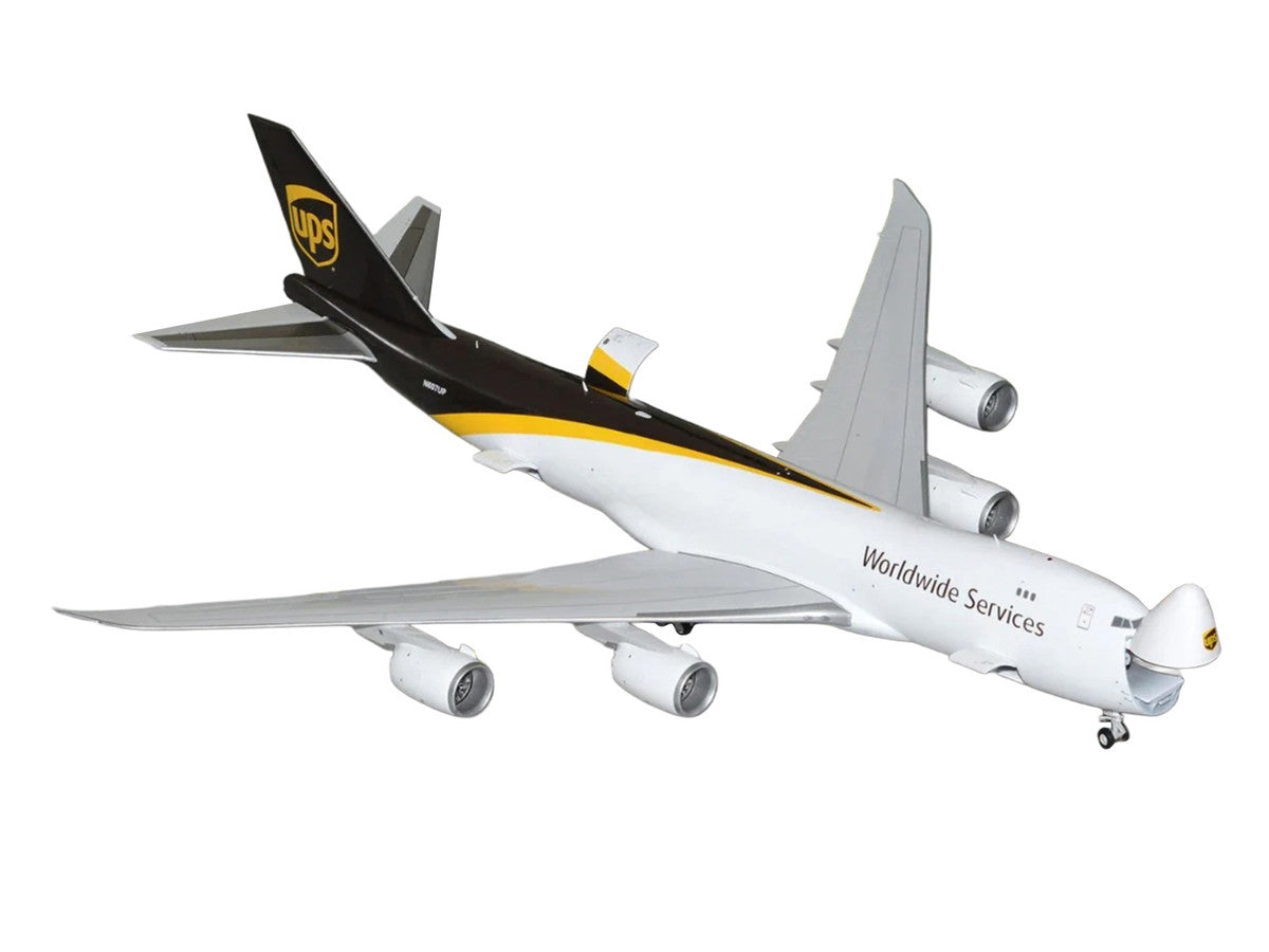 Boeing 747-8F Commercial Aircraft "UPS Worldwide Services" (N607UP) White with Brown Tail "Gemini 200 - Interactive Series" Series 1/200 Diecast Model by GeminiJets GeminiJets